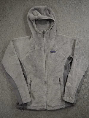 Jaqueta Patagonia Feminina Cinza Médio R3 Regulador Polartec Lã Zíper Moletom com Capuz - Imagem 1 de 4