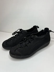 Pandere Womens 10 Black Barista Leather Comfort Shoes Sneaker - Picture 1 of 6