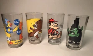 Pepsi glass set Dudley Do Right Snidely Whiplash Baby Huey Tom Jerry excellent - Picture 1 of 2