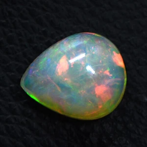 Natural Top Ethiopian Opal Pear Cabochon Rainbow Volcanic Fire 5.88 Cts Gemstone - Picture 1 of 3