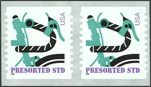 1998 US Scott #3228 - (10c) Modern Bicycle Presorted Std Coil Pair MNH - Picture 1 of 1