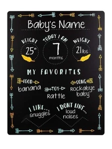 Tiny Idea’s Arrows Baby Milestone Chalkboard, Gender-Neutral Baby Photo Prop - Picture 1 of 5