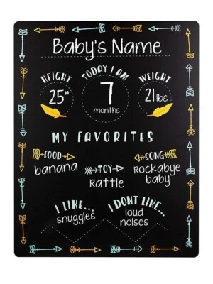 Tiny Idea’s Arrows Baby Milestone Chalkboard, Gender-Neutral Baby Photo Prop — 第 1/4 张图片