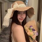 Light and thin Beach Hat Breathable Sun Hat Practical Straw Hat
