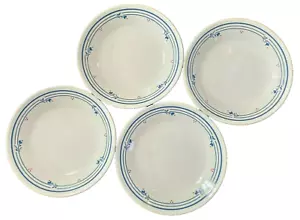 Corelle COUNTRY VIOLET Bread Butter Plates Blue Flowers w/ Red Dots Lot of 4 - Picture 1 of 8