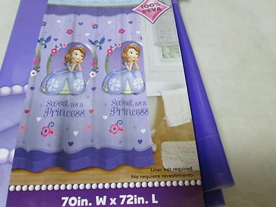 Nueva Cortina de Ducha Disney PEVA SOFÍA LA PRIMERA - Dulce como una Princesa - Púrpura Foto 1 de 4