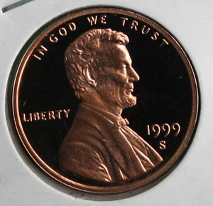 1999 S Proof Lincoln Memorial One Cent Penny Gem Coin US San Francisco Mint - Picture 1 of 2