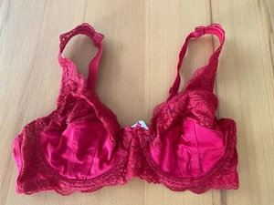 Bügel BH Satin mit Spitze dunkelrot rot 85 B neu - Bild 1 von 2