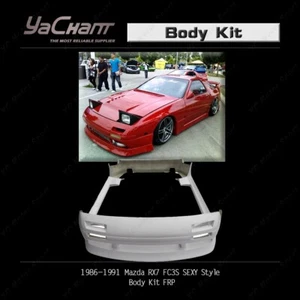 FRP BUMPER SIDE SKIRTS 4PCS For 1986-1991 Mazda RX7 FC3S SEXY Style Body Kit - Picture 1 of 24