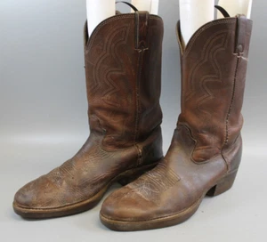 VTG DURANGO MENS BROWN LEATHER WESTERN BOOTS SZ 11D - Picture 1 of 8