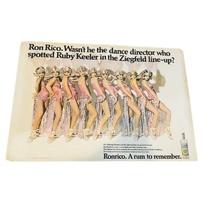 Vtg XL Poster Ron Rico Puerto Rican Rum Alcohol Advertisement Pin Up 1968 60s - Picture 1 of 17