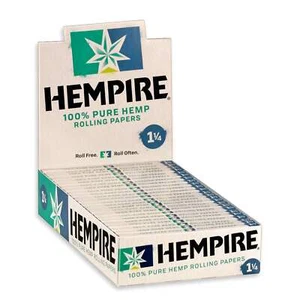 Hempire Rolling Papers 1 1/4 Pure Hemp 1.25 Cigarette Paper (Box of 24 Booklets) - Picture 1 of 2
