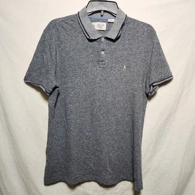 Camisa Polo Original Penguin Mezcla de Lino Gris Dos Botones Talla M Foto 1 de 4