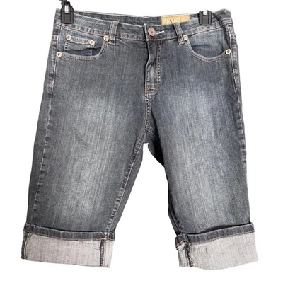 Pantalones capri de mezclilla V Cristina Y2K para mujer talla 8 detalles de estrás adornados Foto 1 de 4