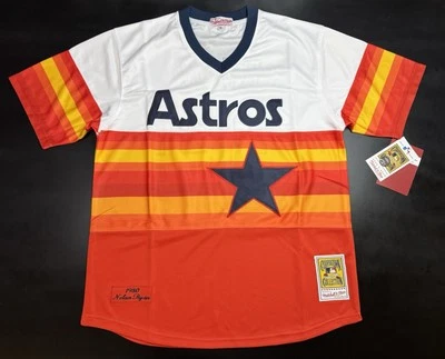 Camiseta deportiva pequeña Mitchell & Ness 1980 Nolan Ryan #34 retro de los Astros de Houston Foto 1 de 4