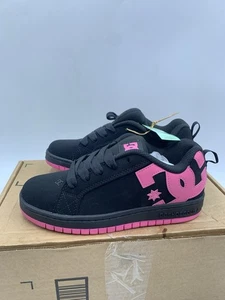 DC Court Graffik Low Top Skate Shoe Sneaker, Black/Pink, 6 US Unisex Big Kid - Picture 1 of 9
