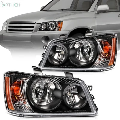 Conjunto de faros de carcasa negra para Toyota Highlander 2001-2007 faros L+R Foto 1 de 4
