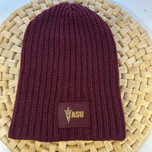 ASU Arizona State University Maroon Beanie Knit Winter Hat Cap - Picture 1 of 6