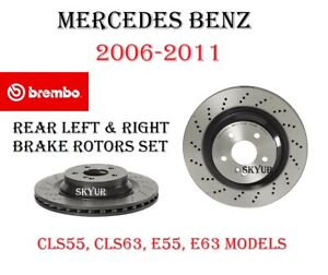 Mercedes Rear Brake Disc Rotors Set Of 2 For 06-11 CLS55, CLS63, E55, E63 BREMBO