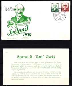 IRELAND 1958 Thomas J. Clarke (165-166) . First Day Cover - Picture 1 of 1