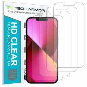 Tech Armor HD Clear Film Screen Protector Apple New iPhone 13 mini 5.4" 4 PACK - Picture 1 of 8