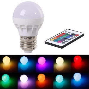 E27 3W RGB LED Light Bulb Color Changing with Remote Control Lamp Bulb - Picture 1 of 8