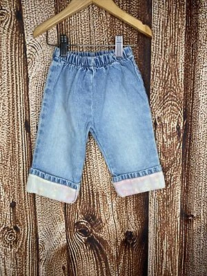 Cachcach Girl’s Denim Blue Jean Pull On Pants Size 2T Stretch Waist Foto 1 de 4