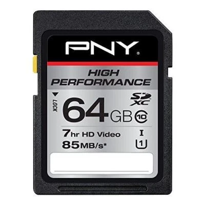 PNY High Performance SDXC 64 GB Memory Card - UHS-I U1/Class 10 P-SDXC64GU185-GE - Image 1 of 2