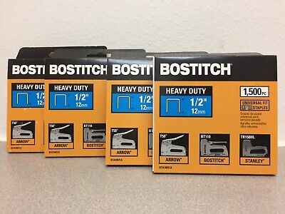 Bostitch BTA708TLS 1/2  Leg X 27/64  Crown Heavy-Duty Staples -4 Boxes Of 1,500 • 12.43$