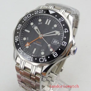 41mm black dial ceramic bezel auto date sapphire glass automatic men watch - Picture 1 of 6