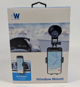 JW Just Wireless Window Mount + Vent Mount Cell Phone Holder For Car Black New - Picture 1 of 3