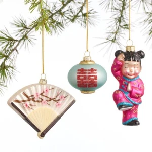 Chinese Theme Christmas Ornaments World Market Box China Lantern, Kung Fu Girl - Picture 1 of 1