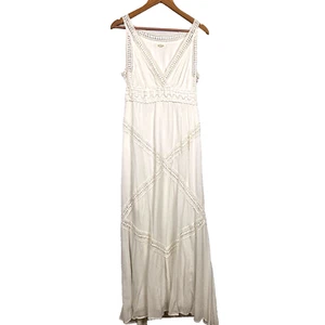 Max Studio Women Lace V-Neck Sleeveless Maxi Dress Sz 4 Boho Party Beach Coastal - Picture 1 of 17