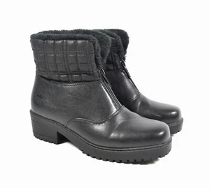 Bolsos Negro Cuero Sintético Forrado en Lanza con Cremallera Invierno Botas de Nieve Talla 8W - Imagen 1 de 6