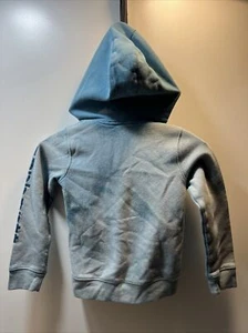 Bleached Distressed Carhartt Fleece Hoodie Youth XS Light Blue Sweatshirt Kids - Picture 1 of 9