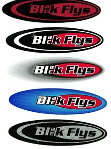 BLACK FLYS EYEWEAR SUNGLASSES GOGGLES 7.5 INCH OVAL LOGO DECAL STICKER, NEW! - Picture 1 of 9