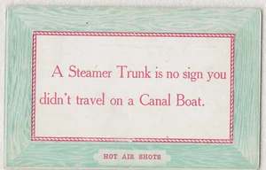 Vintage Hot Air Shots Steamer Trunk is No Sign You Didn't Travel Canal Postcard - Picture 1 of 4