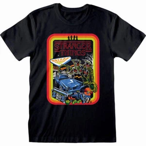 STRANGER THINGS - PÓSTER RETRO - Camiseta Negra - Imagen 1 de 7