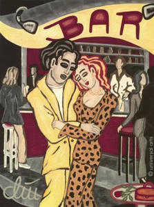JACQUELINE DITT - Clubdancing A4 DRUCK n.Gemälde Bild Liebespaar Love Bilder art - Bild 1 von 3