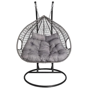 Hängesessel für 2 Personen Hängestuhl mit Gestell Outdoor Hängeschaukel & Kissen - Bild 1 von 9
