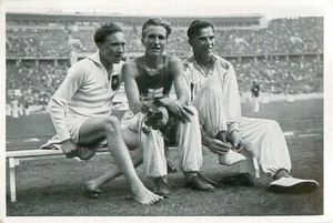 ALFRED DOMPERT VOLMARI ISO-HOLLO KAARLO TUOMINEN BERLIN 1936 IMAGE CARD - Picture 1 of 2