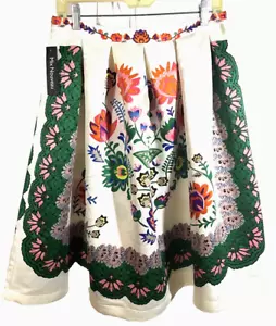 Mix Nouveau Maxican Folk Art Skirt Large NWT Bold Midi Festive Print Boho P33 - Picture 1 of 7