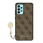 Case for Samsung A32 Bi-material Leather effect finish 4G Charms Guess brown