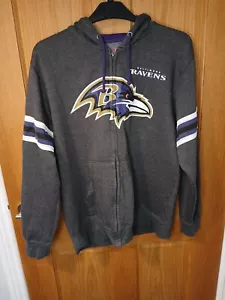 Baltimore Ravens NFL New Era Grey / Black Full Zip Up Hoodie Mens Size Large - Picture 1 of 14