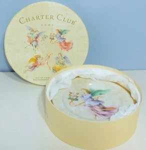 2002 Charter Club Grand Buffet 4 Angel Salad/Dessert Plates Gold Band Boxed - Picture 1 of 4