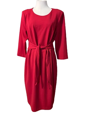 Adriana Papell Dress 18 Raspberry Pink Long Sleeve Stretch Career Church - Image 1 of 4