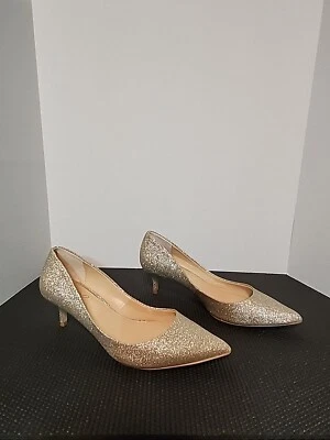 Talla 7 - Jewel Badgley Mischka Mujer Frenchie Gatito Tacón Noche Bombas Dorado Foto 1 de 4