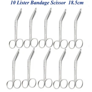10-PCs Tijeras para cirugía Surgical Scissors Instrumentos Lister Bandage 18.5cm - Imagen 1 de 4