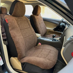 For Honda CR-V Front Car Seat Covers Brown Warm Faux Sheepskin - Picture 1 of 4