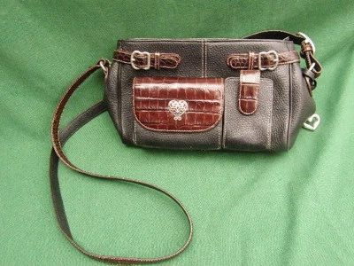 BOLSO DE MANO MONEDERO BRIGHTON D552340 MARRÓN PIEL DE SERPIENTE NEGRO SACO DE HOMBRO Foto 1 de 4